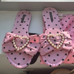 Victoria Secret Satin Bow slides. Size 10